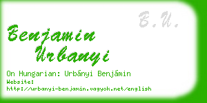 benjamin urbanyi business card