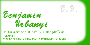 benjamin urbanyi business card